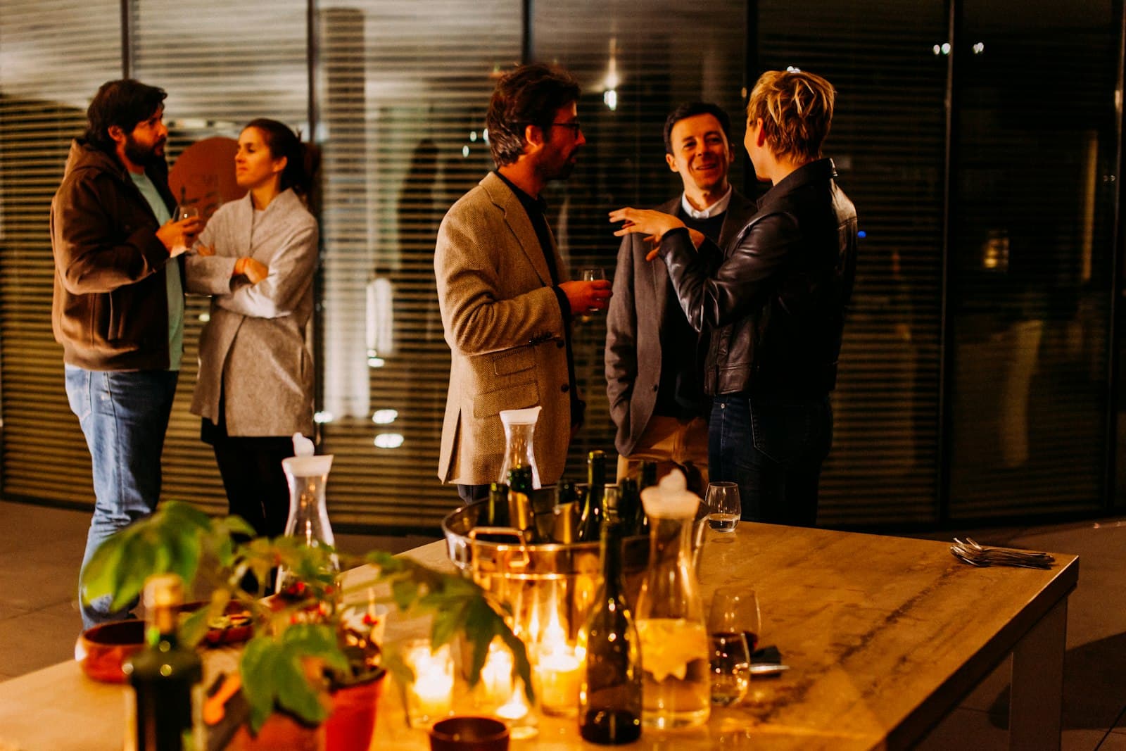 Guests networking at an event