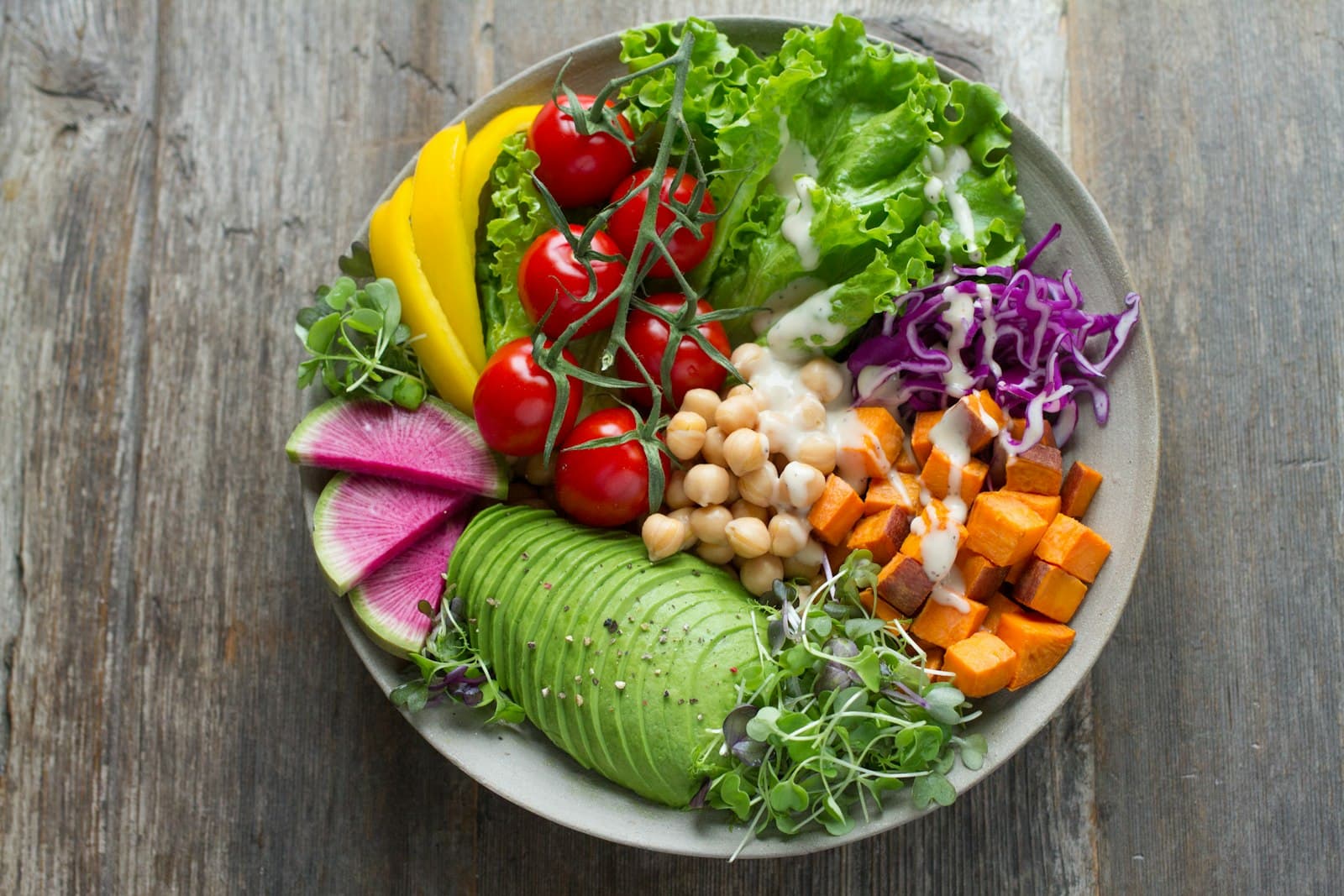 Colorful gourmet plate
